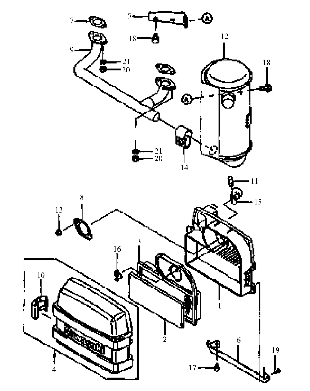 Fh451v-As03 Air Filter And Muffler Diagram and Parts List for G1548 55AE232S150-WAM Cub Cadet Lawn Mower